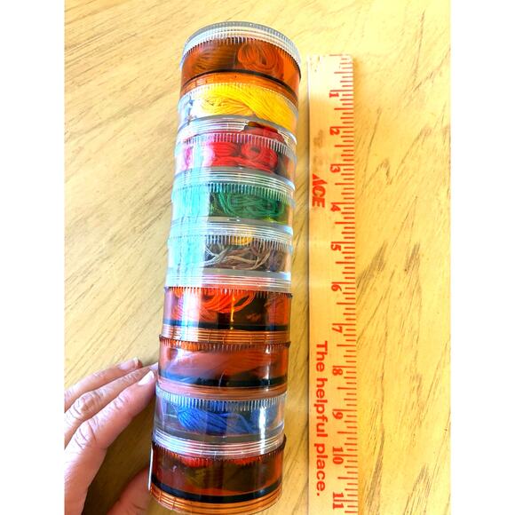 Lot DMC Embroidery Thread And Round Organizer Arts Crafts Lot Over 45 New & Used - Picture 1 of 10